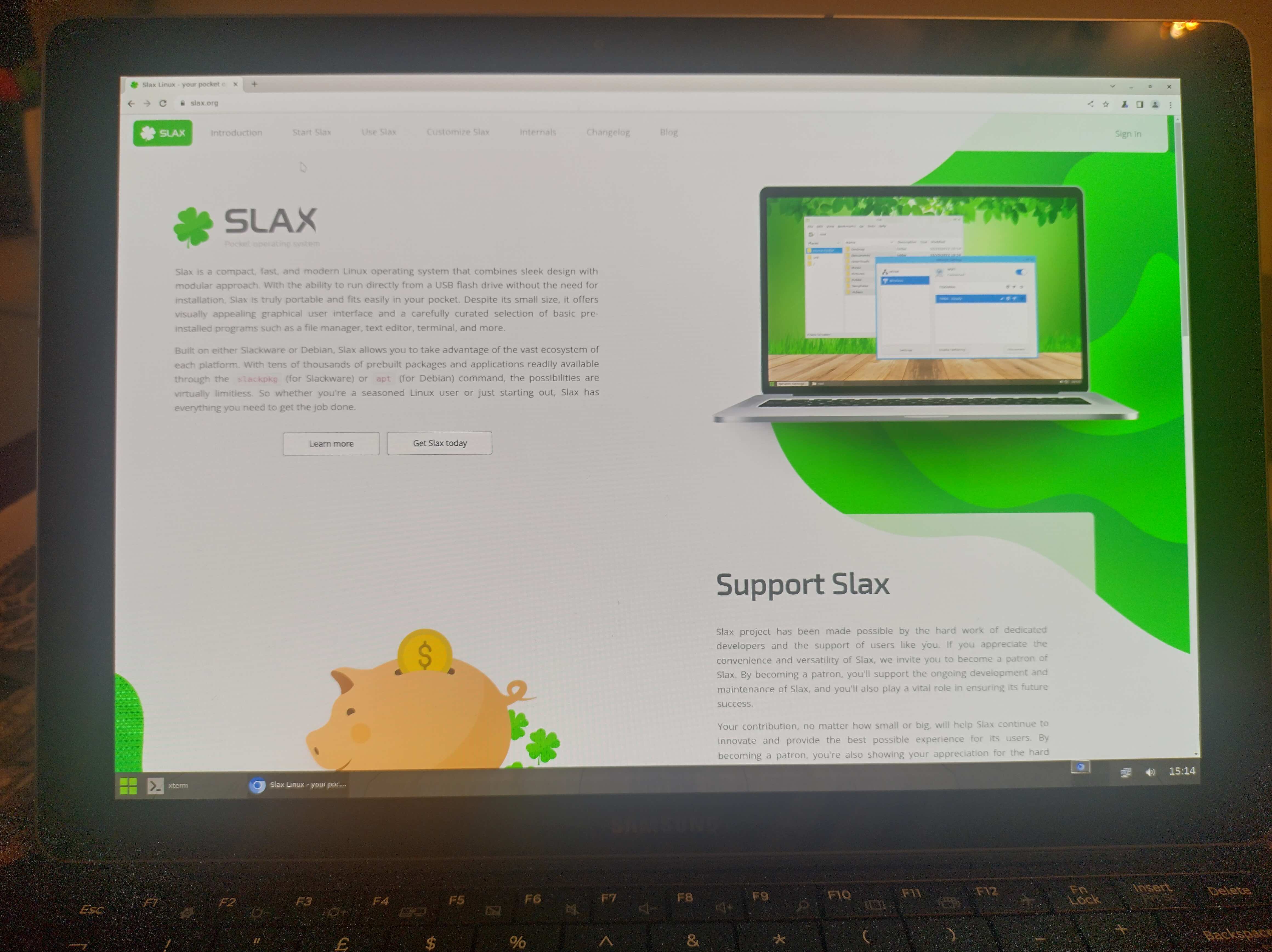 SLAX running on a Samsung Galaxy TabPro S